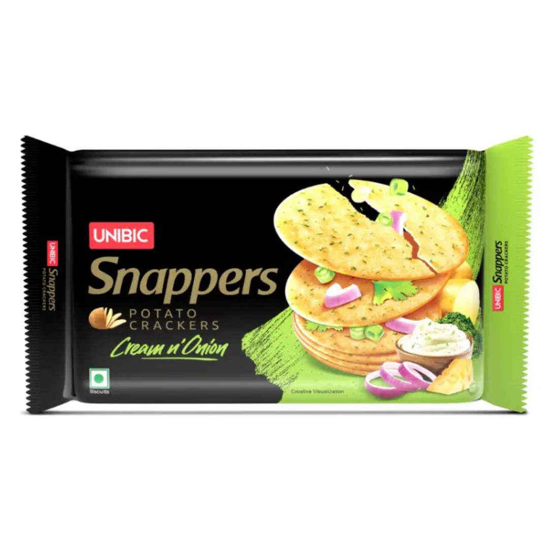 UNIBIC Snappers - Cream N' Onion Flavored Potato Biscuits 280gm